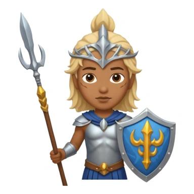 Mermaid with Trident – Warrior brown skin, blonde hair mermaid with weapon sticker