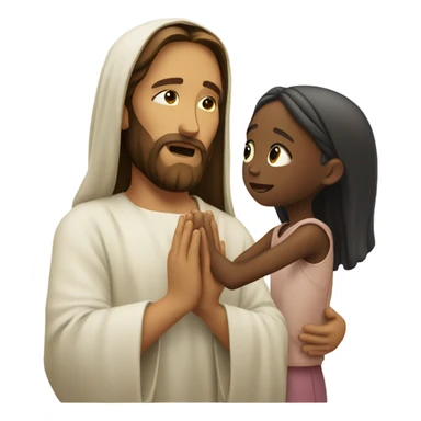 Jesus praying with a black girl sticker