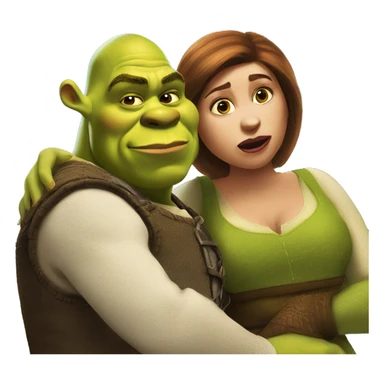 shrek and fiona doing a duck face sticker