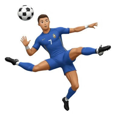 Ronaldo doing a bicycle kick with football sticker