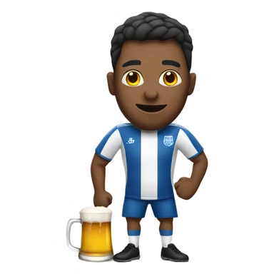 Man with beer playing soccer sticker