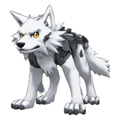  Cool Edgy Digimon-Fakemon-Wolf with edgy markings full body sticker