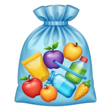 plastic bag emoji filled with stuff sticker