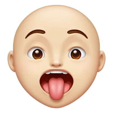 Mouth out tongue out  sticker