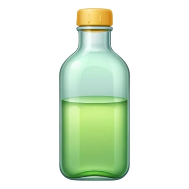 a bottle of light green liquid, minimal, simple, clear sticker