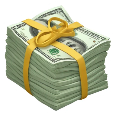 Money in rubber band sticker