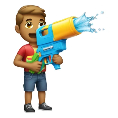 Guy with a water gun sticker