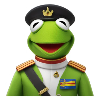 kermit as airline pilot with spanish flag in the backgrouns sticker