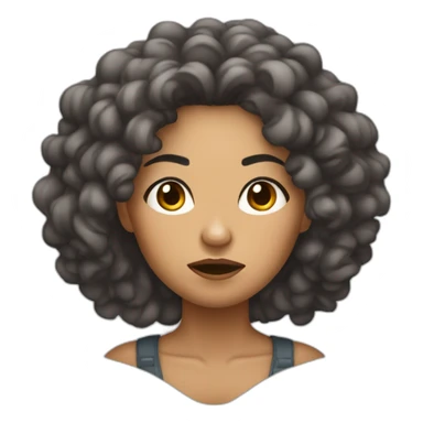 Angry lightskin women with mi-long curly hair sticker