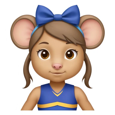 girl rat with a blue bow, wearing a blue and gold cheerleader outfit, Vikings team colors sticker