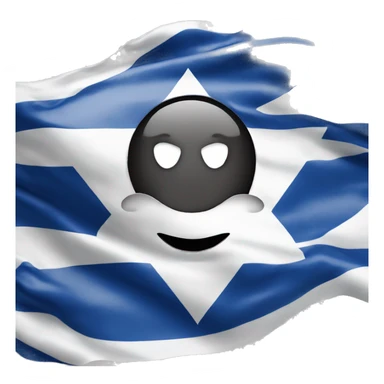 Israeli flag with face sticker