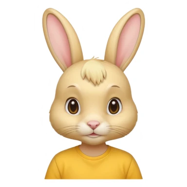 blonde rabbit with yellow shirt sticker
