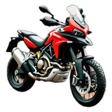 Moto Ducati 1200 enduro off road roja y negra sticker