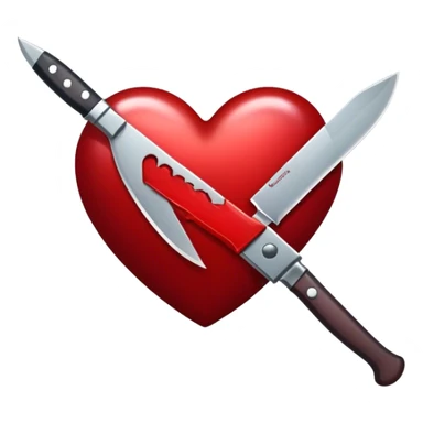 dark red heart with knife on it sticker