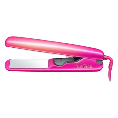Pink ombre hair straightener with glitter sticker