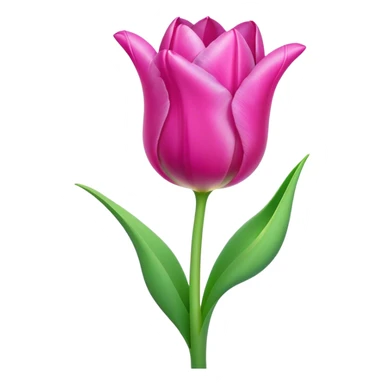 Cinematic Realistic Tulip Emoji, Elegant and simple, with soft, smooth petals in shades of pink and purple, gently curved and reaching upward. The slender green stem contrasts against the delicate bloom, while surrounding greenery adds a peaceful touch. Soft glowing outline, capturing the essence of springtime beauty and grace in a delicate tulip. sticker