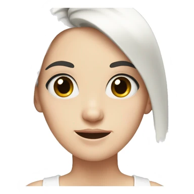 White girl with black hair rolling eyes sticker