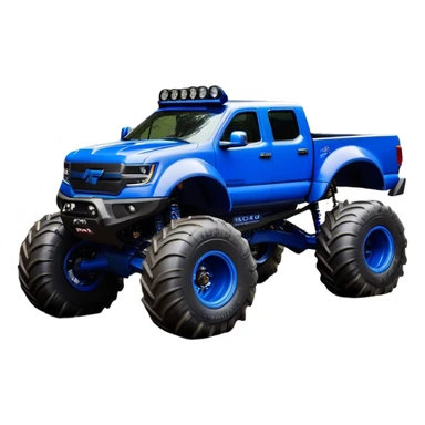 Bigfoot - Bigfoot 4x4 (Model Year: 2022) (Iconic colour: Blue) - An oversized, rugged monster truck with bold, aggressive lines painted in a striking blue. Focus on massive, rugged tires and a muscular chassis that exudes raw power and an urban legend feel. sticker