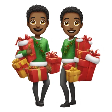 emoji smile con outfit de navidad  sticker