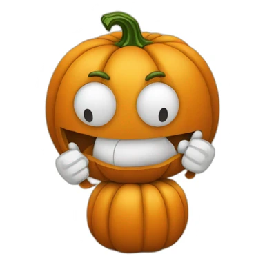pumpkin shrugging with hands sticker
