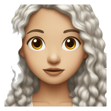 Half Lao half white girl with brown eyes and brown curly hair  sticker