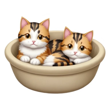 Emotional support kitties in a fabric bowl sticker