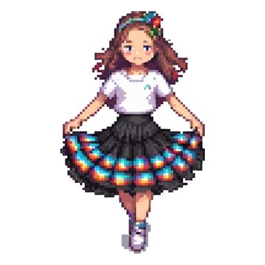 girl dancing in a skirt sticker
