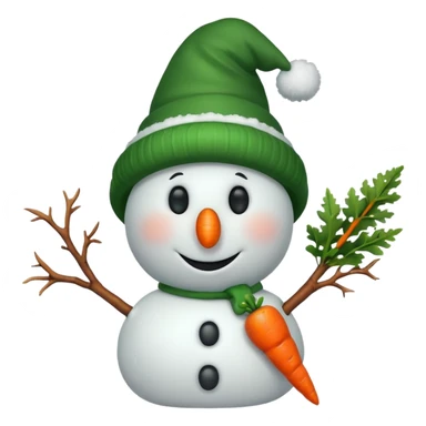 snowman wearing green hat sticker