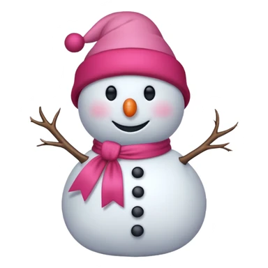 Red snowman with pink bow sticker