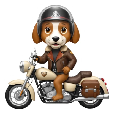 mad bassett hound on a motorcycle sticker