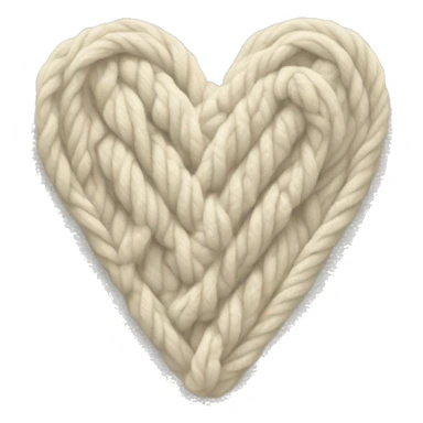 Cream Cable knit heart sticker