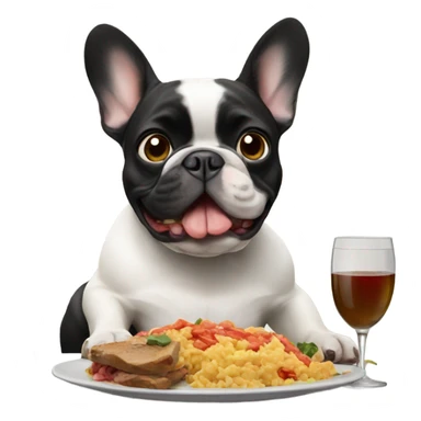 French bulldog eating dinner  sticker