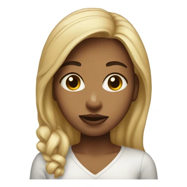 female portrait with kissing face sticker