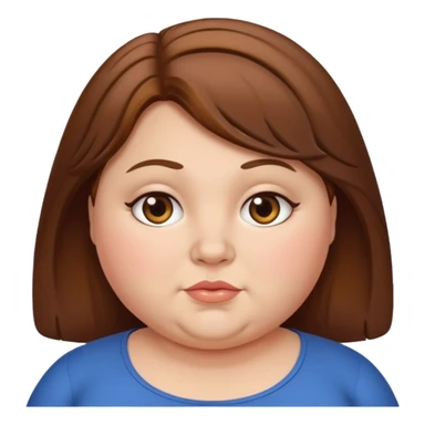 chubby lady with a brown hair sticker