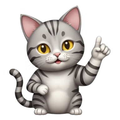 the cat points his middle finger at the screen sticker