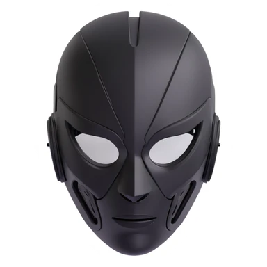 sleek black cybernetic AI mask sticker