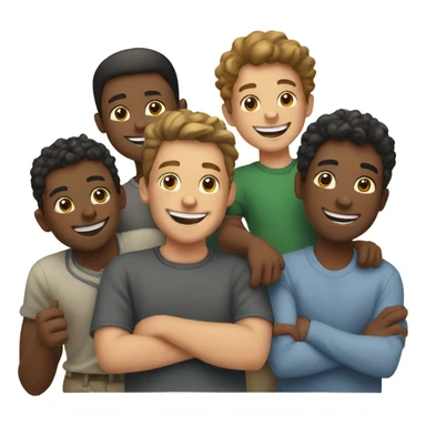 happy boys indoors together sticker