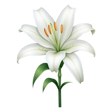 single White Lily, straight stem sticker