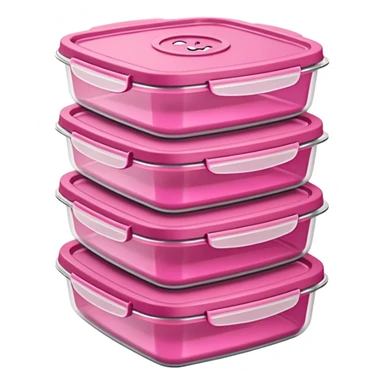 pink tupperware container for meal prep - emoji sticker