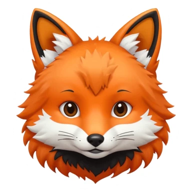 une tête de renard trop kawaii avec des poils noirs à la place des poils blancs sticker