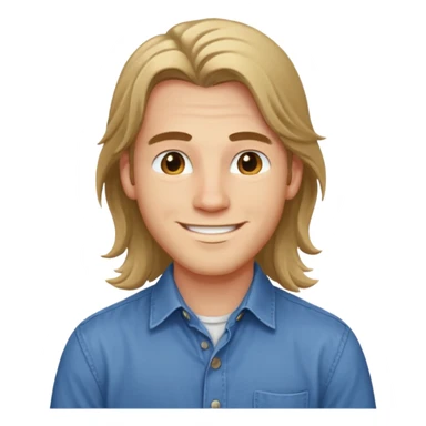 homme jeune cheveux long avec le sourire style européen sticker