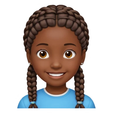 black girl kid with braided sticker