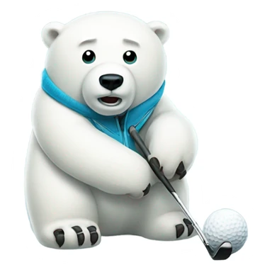 golfing polar bear sticker