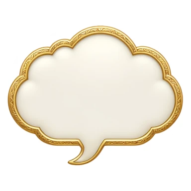 A white thought bubble with elegant golden details and accents sticker