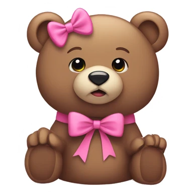 bear with pink bow  sticker