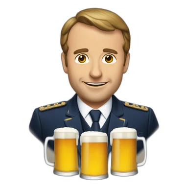 Macron buvant une bière sticker