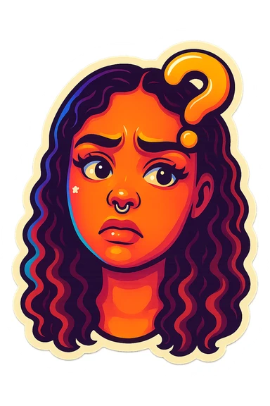 confusion in the face  sticker