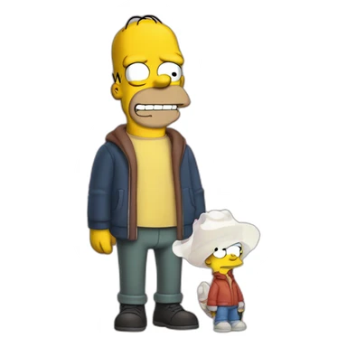 Homer Simpson and timothee chalamet holding the gravity falls pig sticker