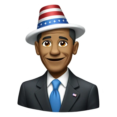 barrack obama with party hat sticker