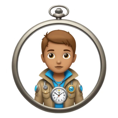 future Explorer with futuristic pocket watch sticker